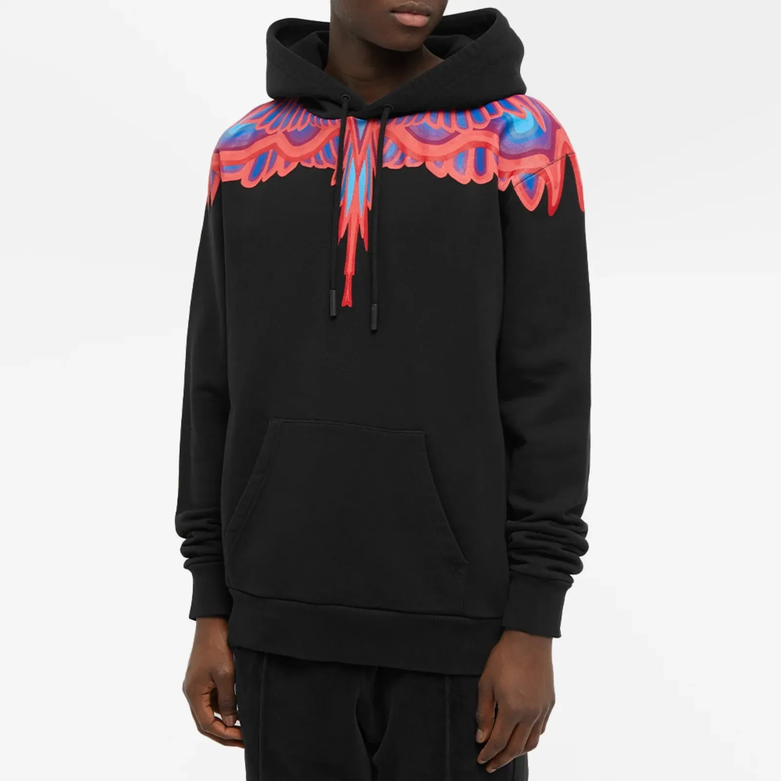 Marcelo Burlon Curves Wings Regular Hoodie Black Red