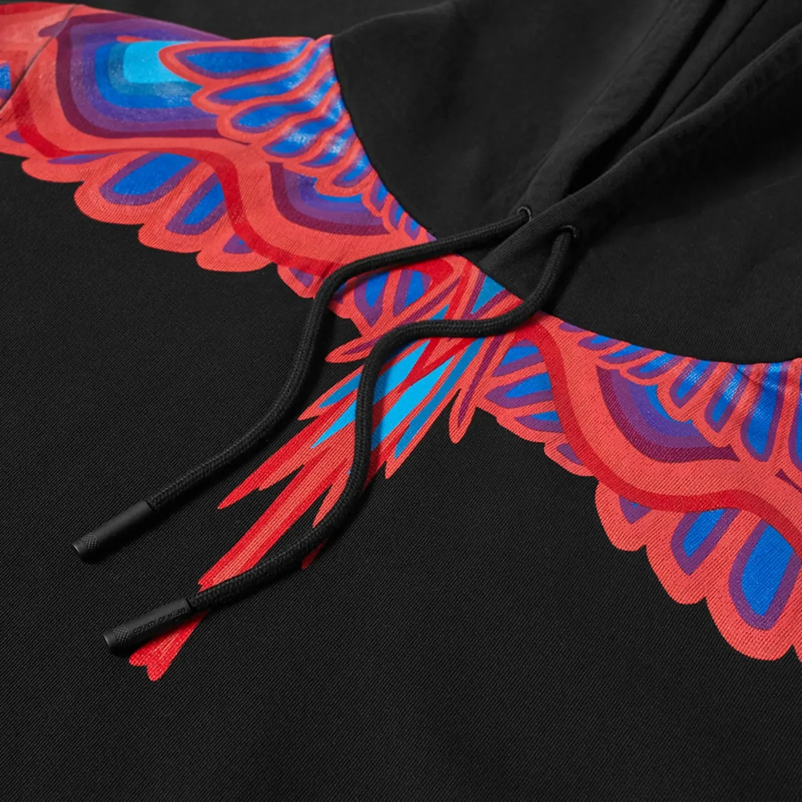 Marcelo Burlon Curves Wings Regular Hoodie Black Red