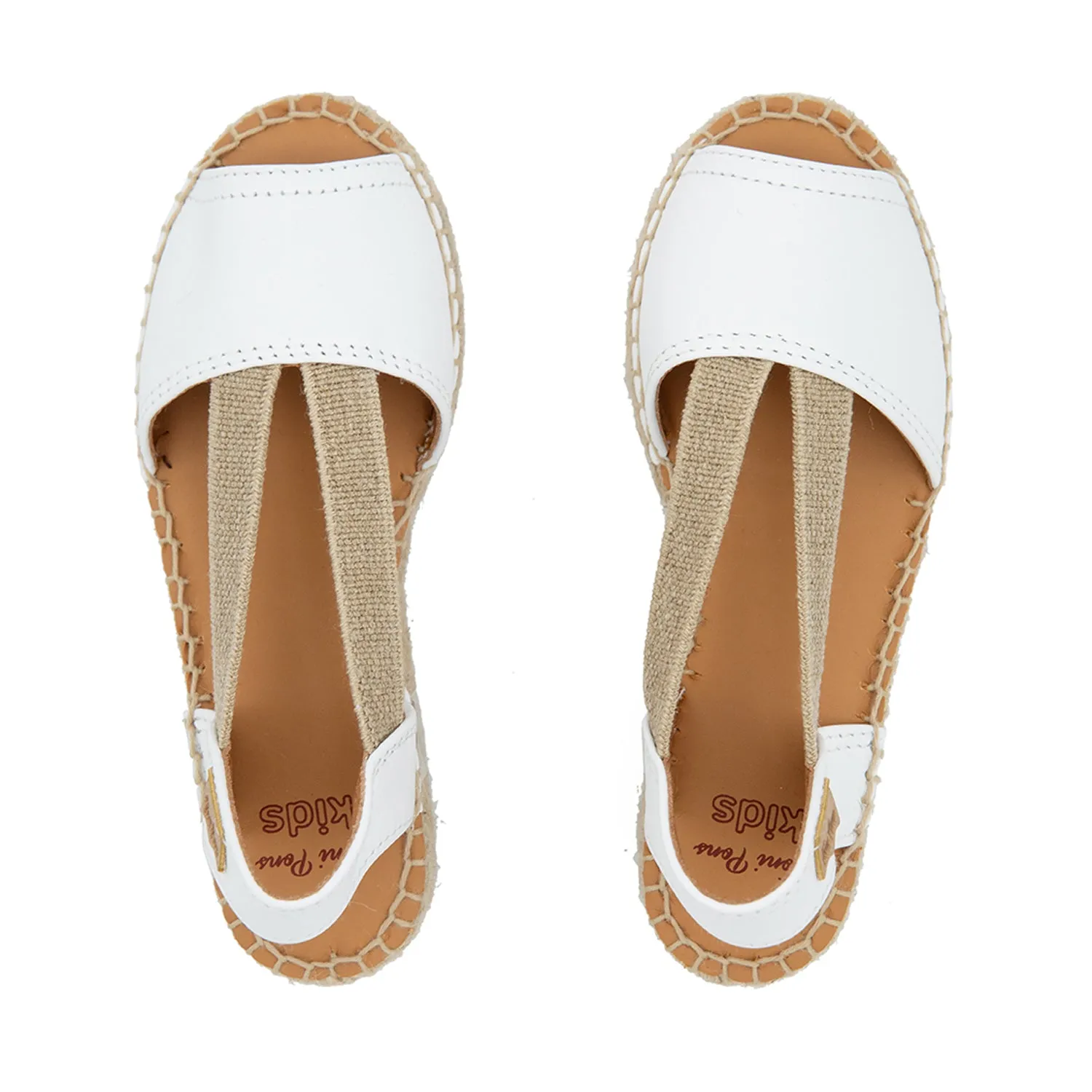 Metallic Leather Wedge Espadrille for Kids - Eli-P