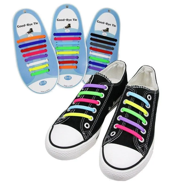 No Tie Shoelaces, Silicone Laces 16pcs/lot