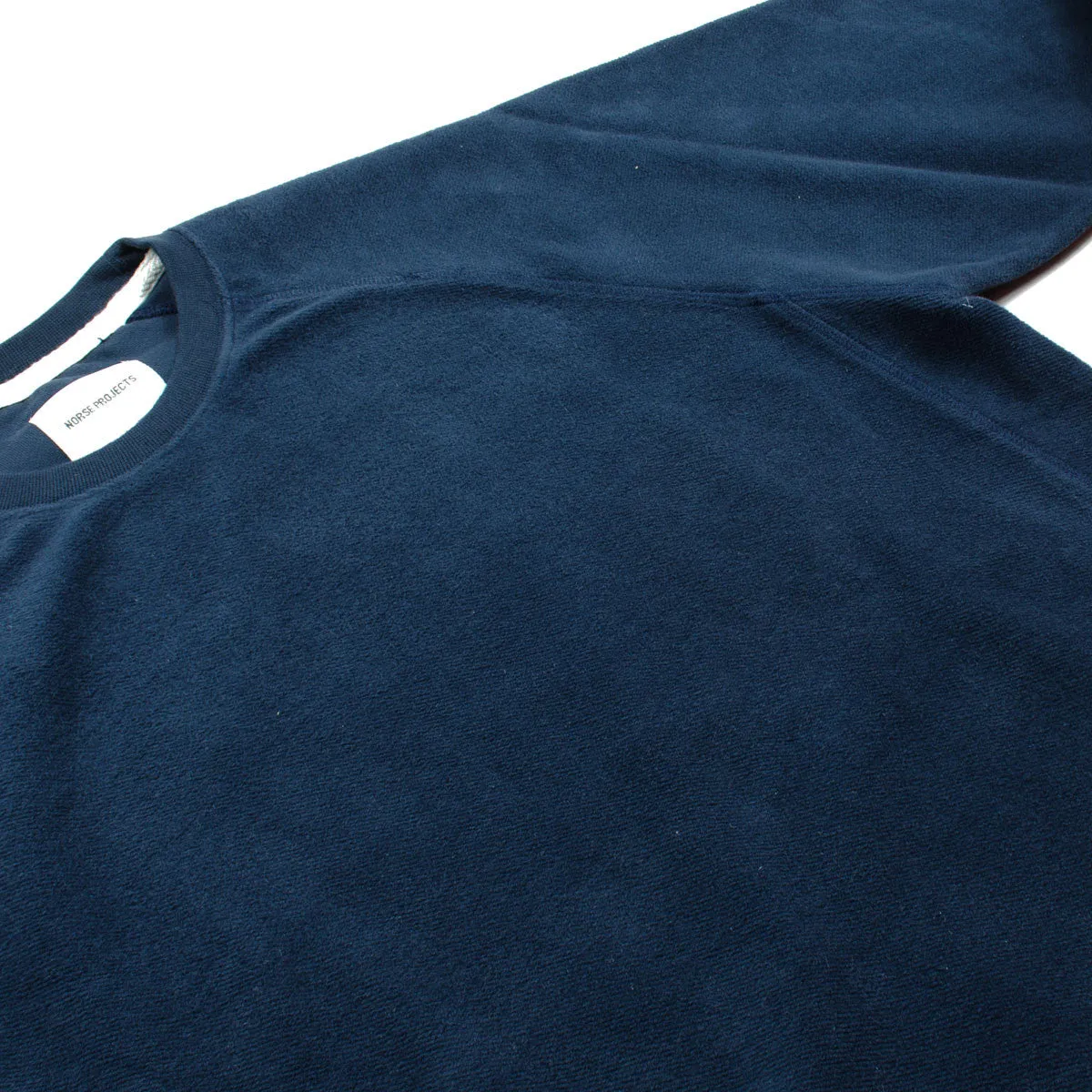 Norse Projects - Ketel Solid Brushed Sweatshirt - Navy