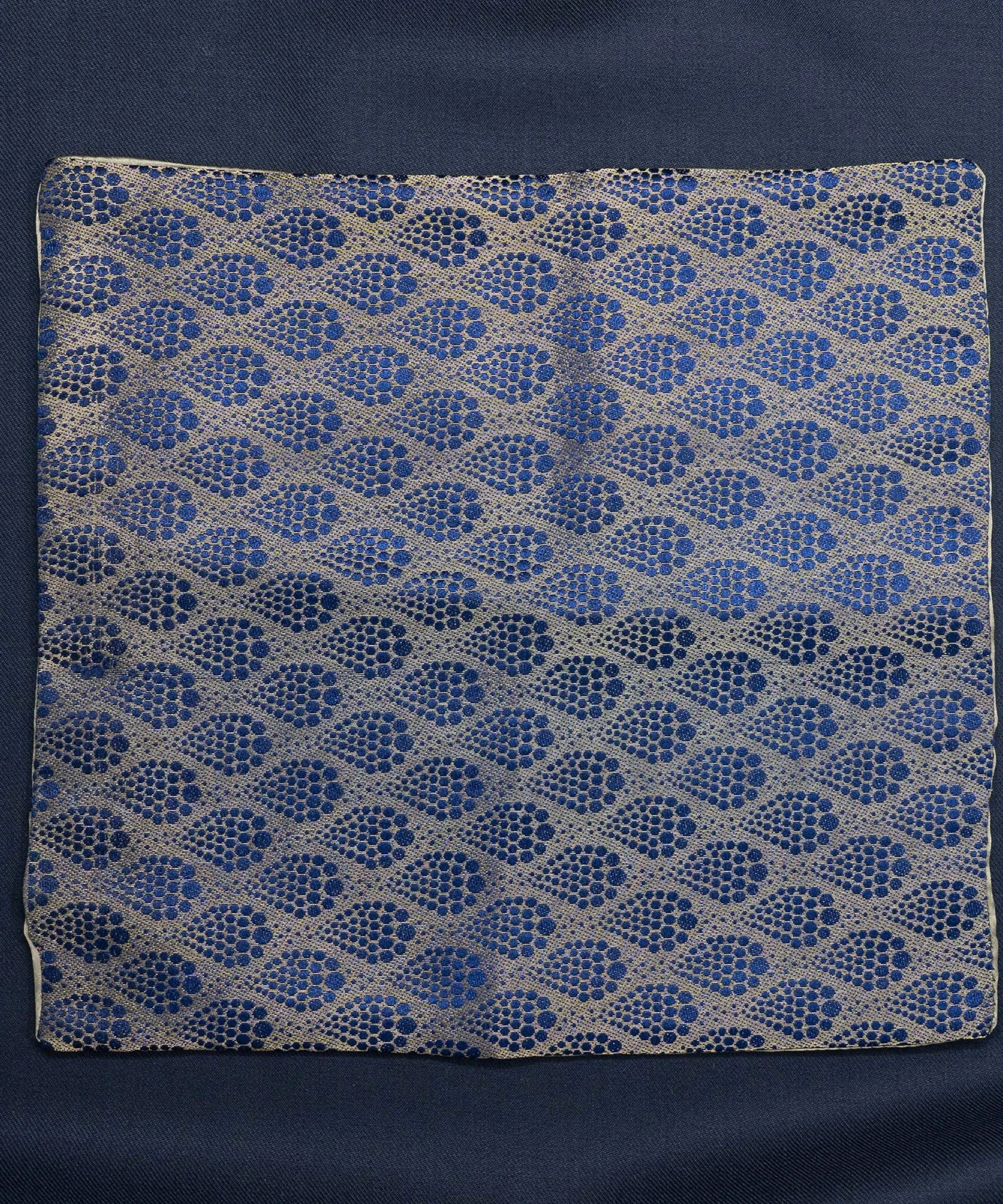 Old School Geometric Blue Pocket Square