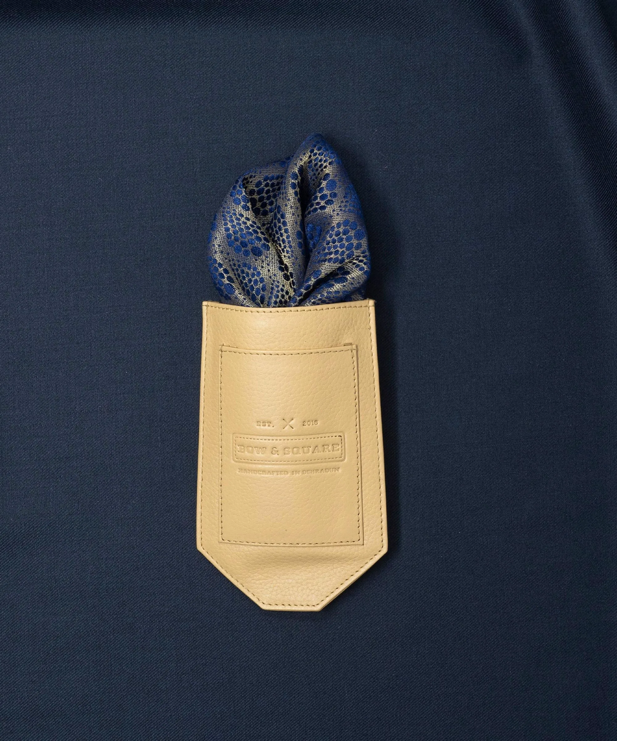 Old School Geometric Blue Pocket Square