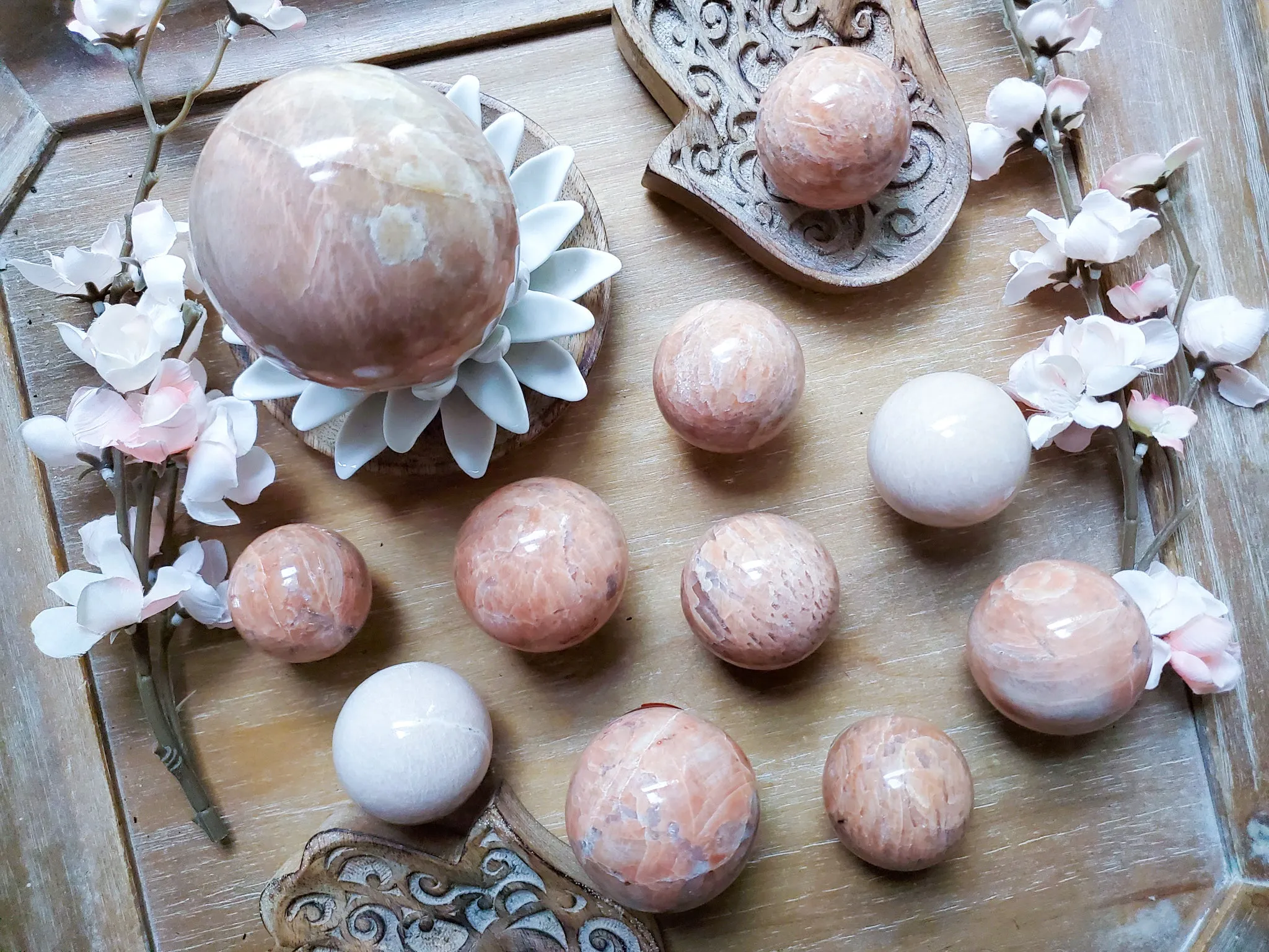 Peach Moonstone Sphere