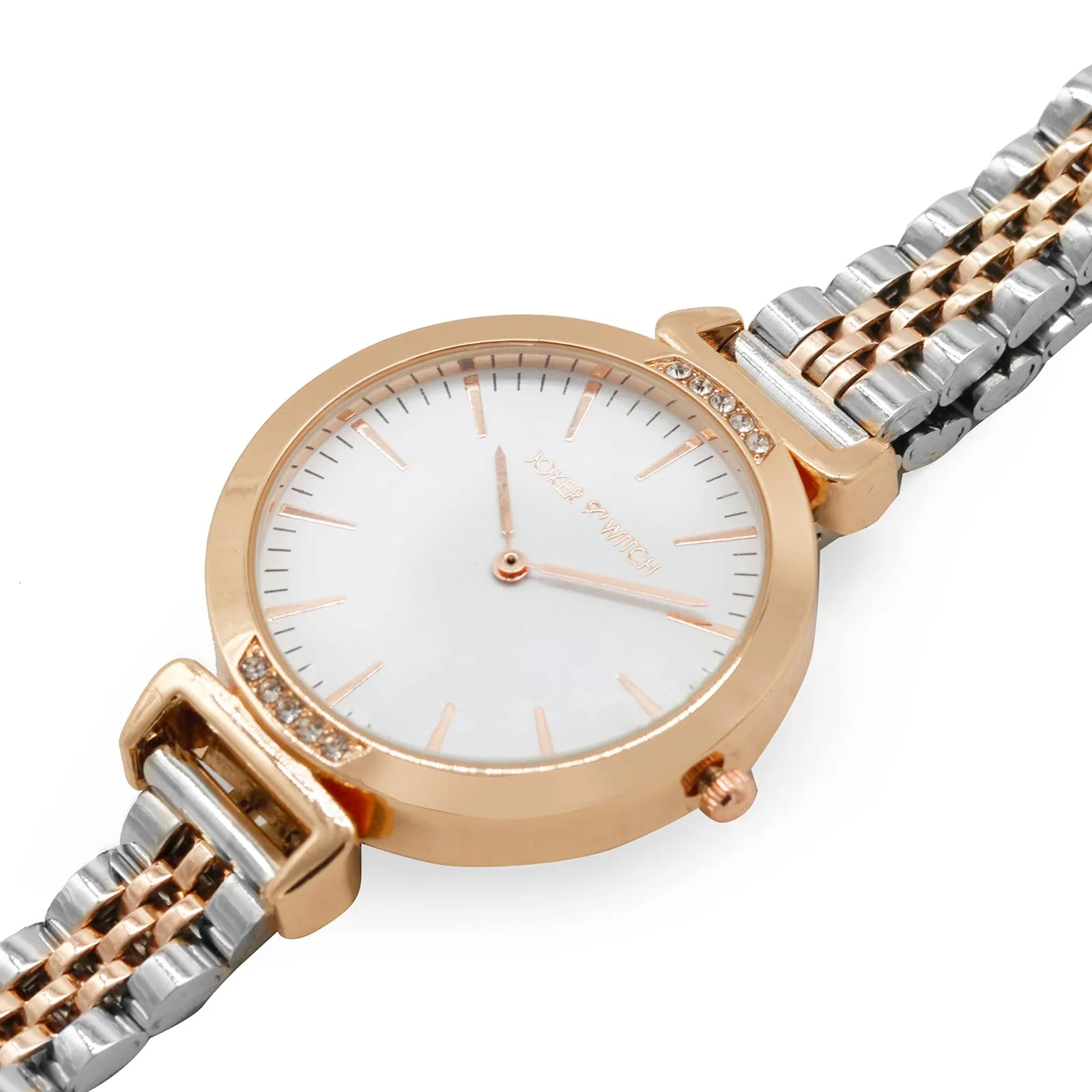 Petite White Rosegold Dual Tone  Watch