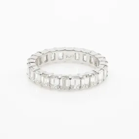 PLATINUM EMERALD-CUT DIAMOND ETERNITY BAND 3.29CTW