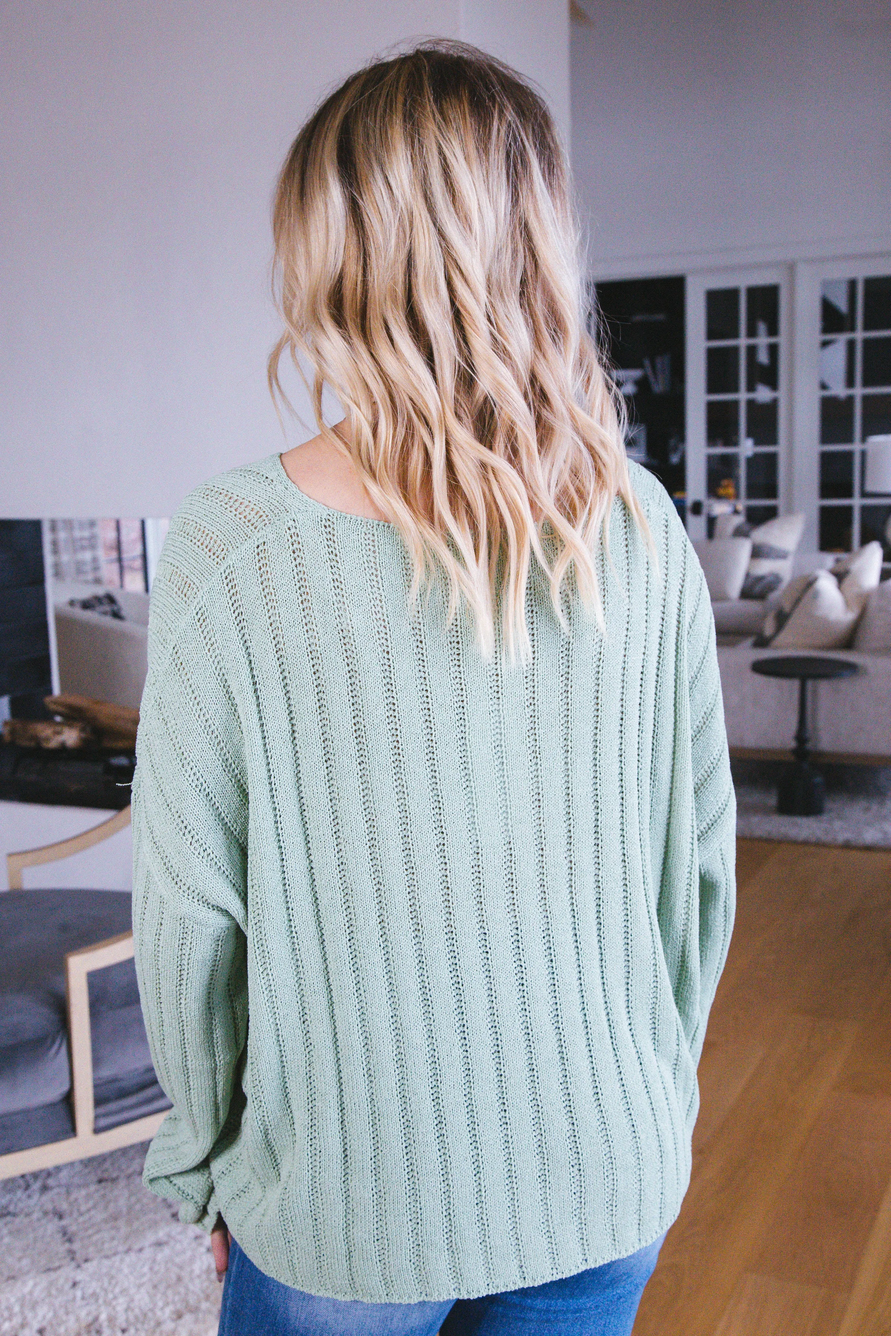 Presley Lightweight Sweater, Soft Sage