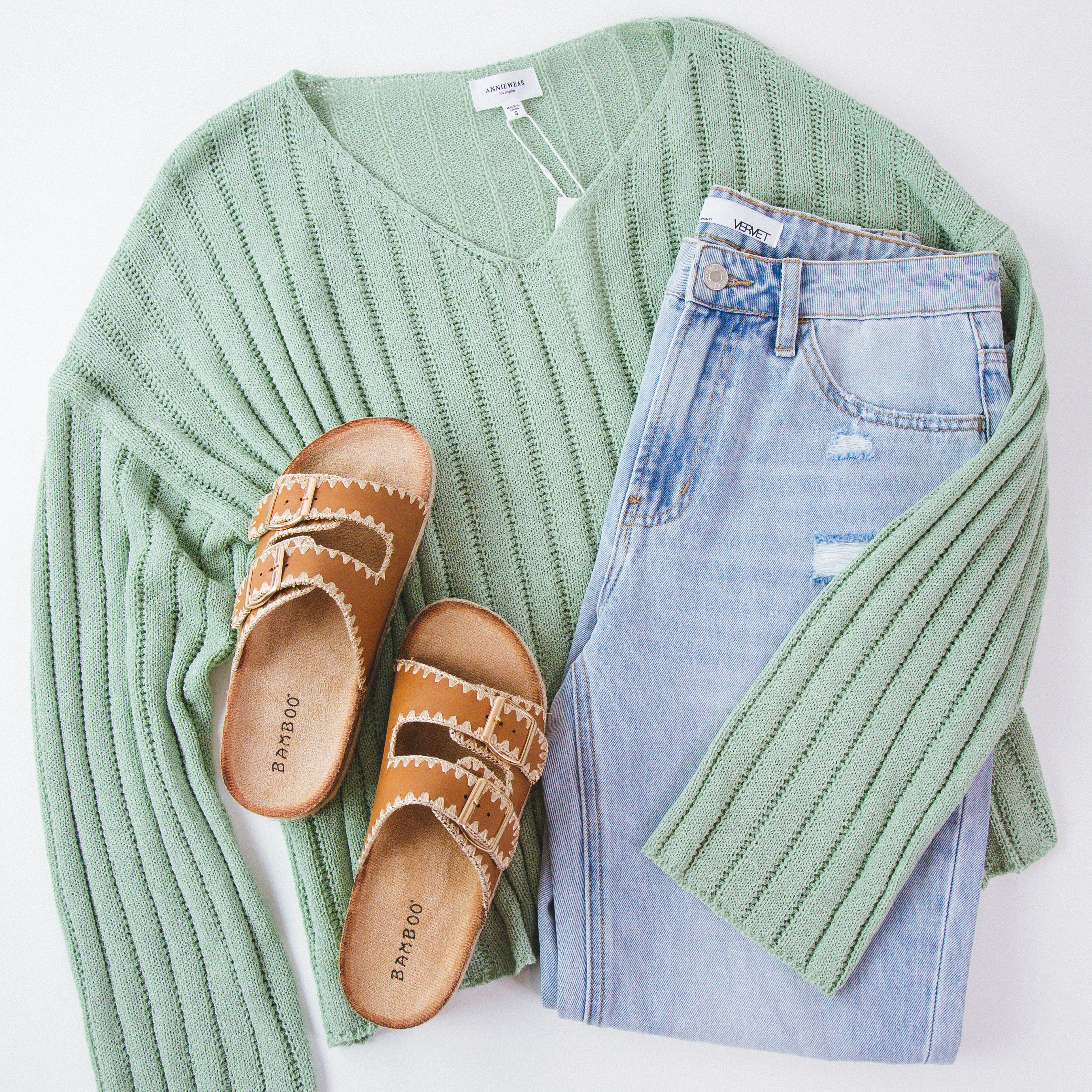 Presley Lightweight Sweater, Soft Sage