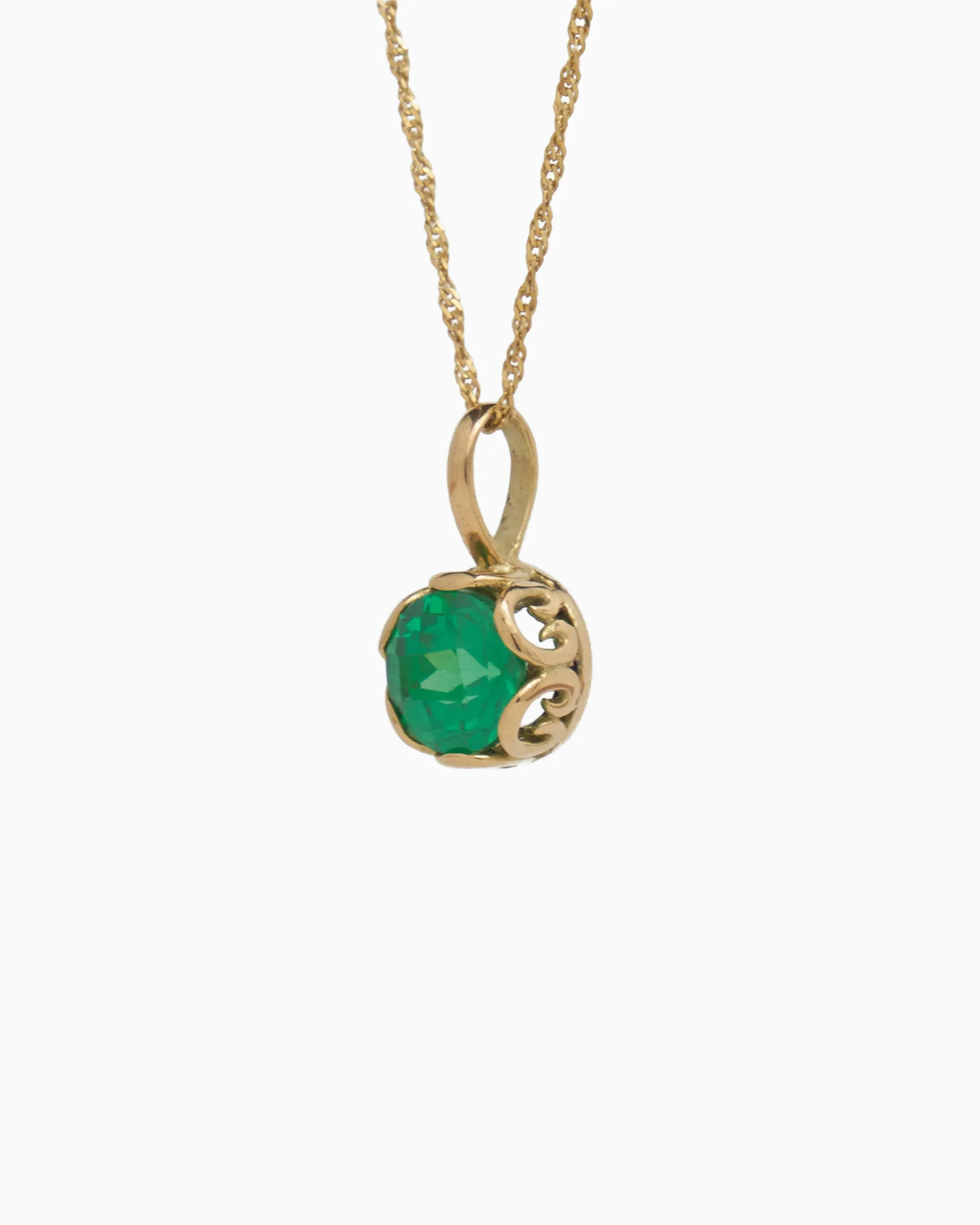 Princess Petroglyph Stone Pendant - Green Zircon