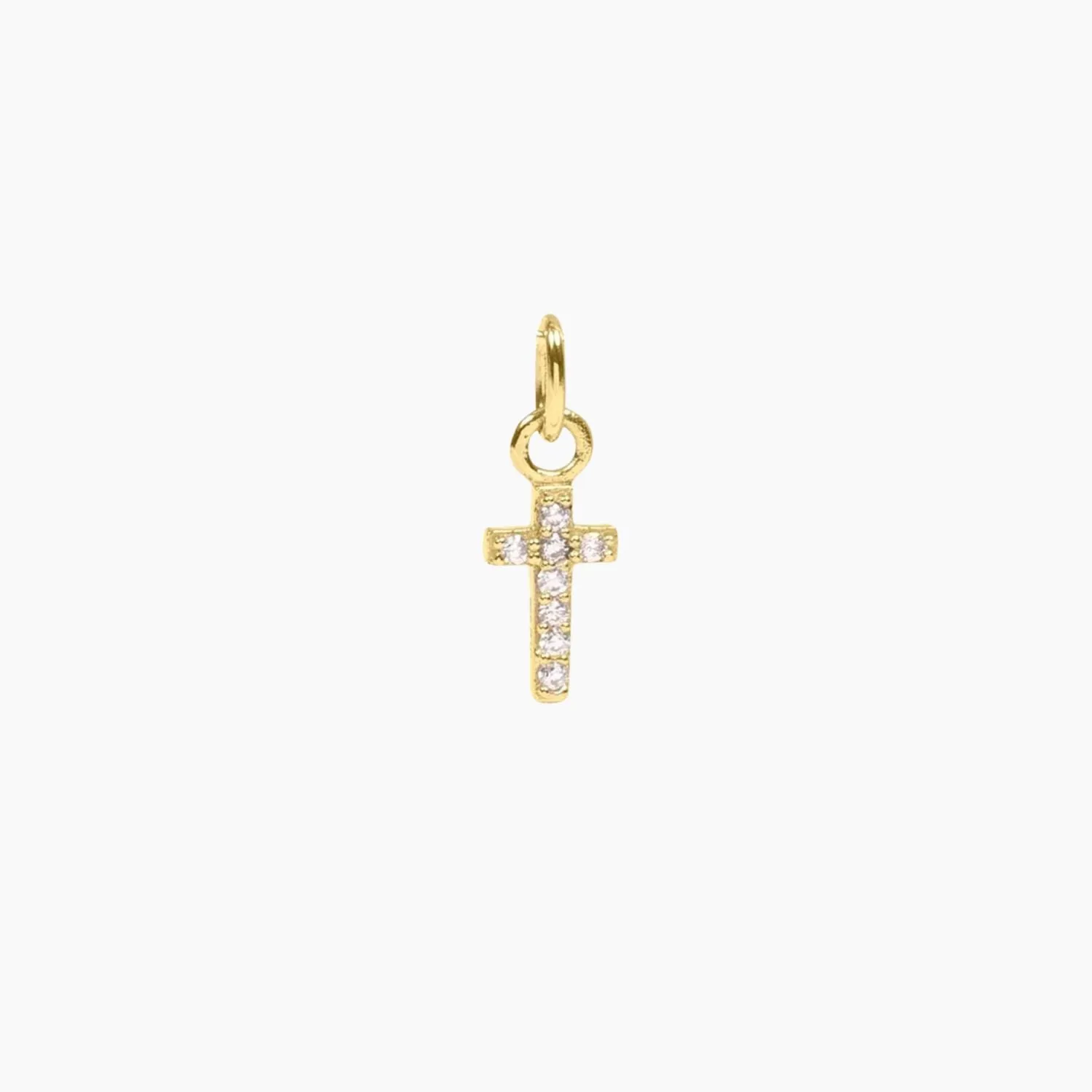 Roma Cross CZ Charm (Gold)