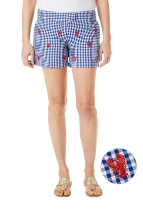 Sailing Short Wide Gingham Royal with Lobster