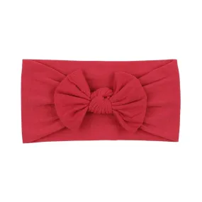 Soft Solid Colour Nylon Baby Headband in Cherry