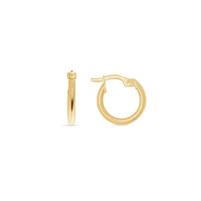 Solid 14k Yellow Gold Hoop Earring, 10mm