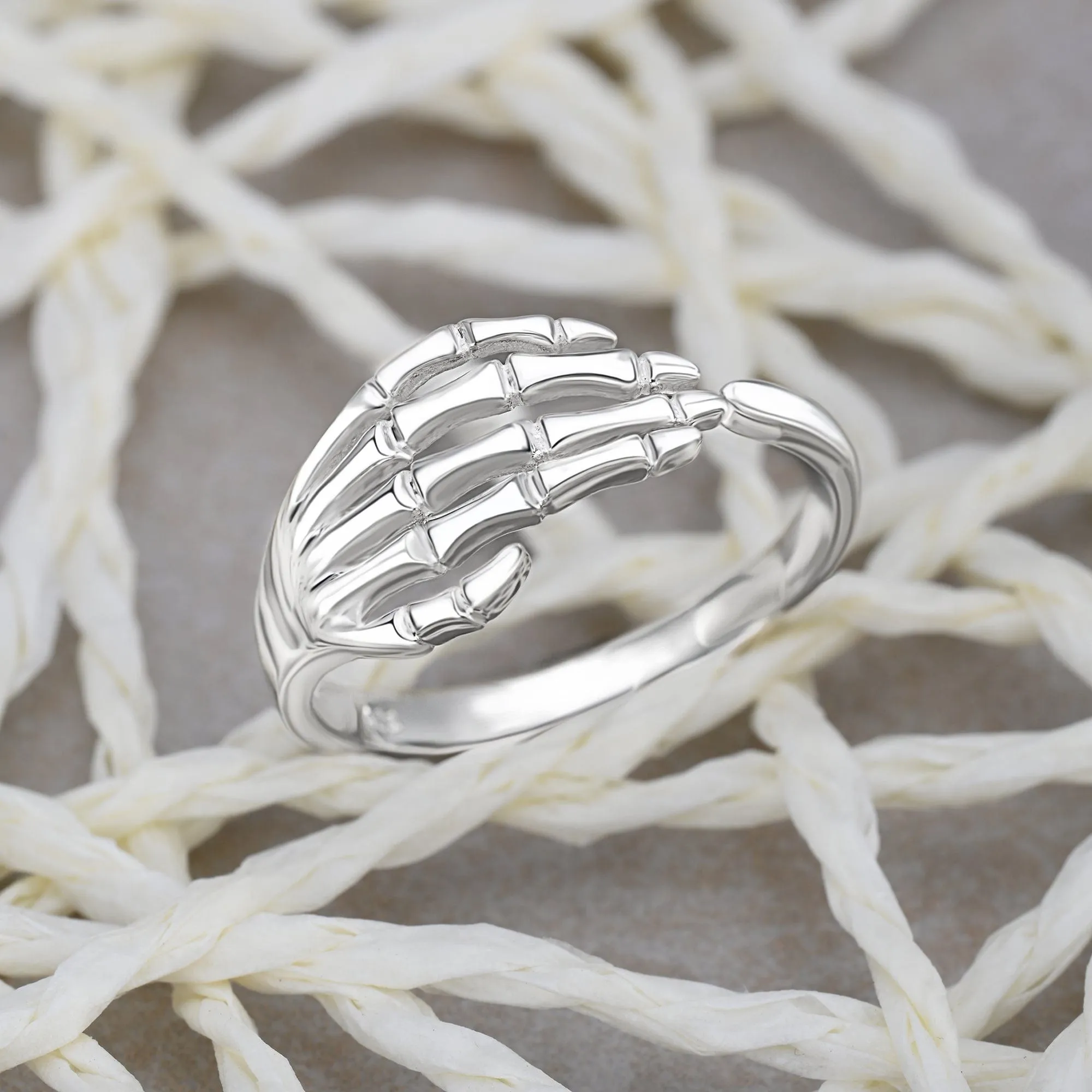 Sterling Silver Skeleton Hand Ring