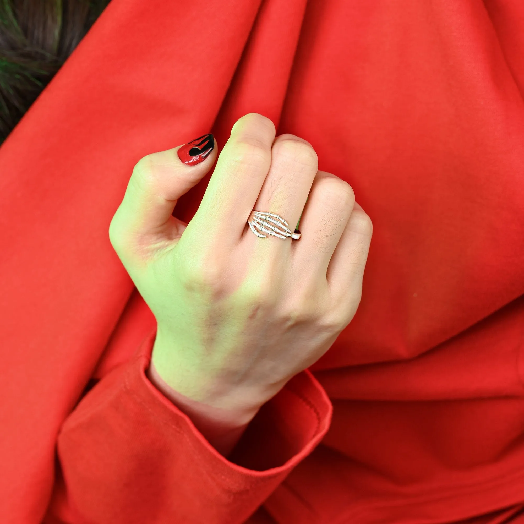 Sterling Silver Skeleton Hand Ring