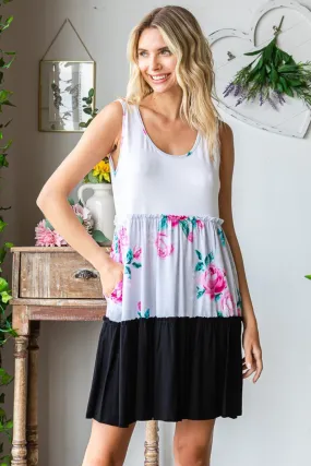 Sunset Vacation Plus Size Scoop Neck Frill Tiered Dress