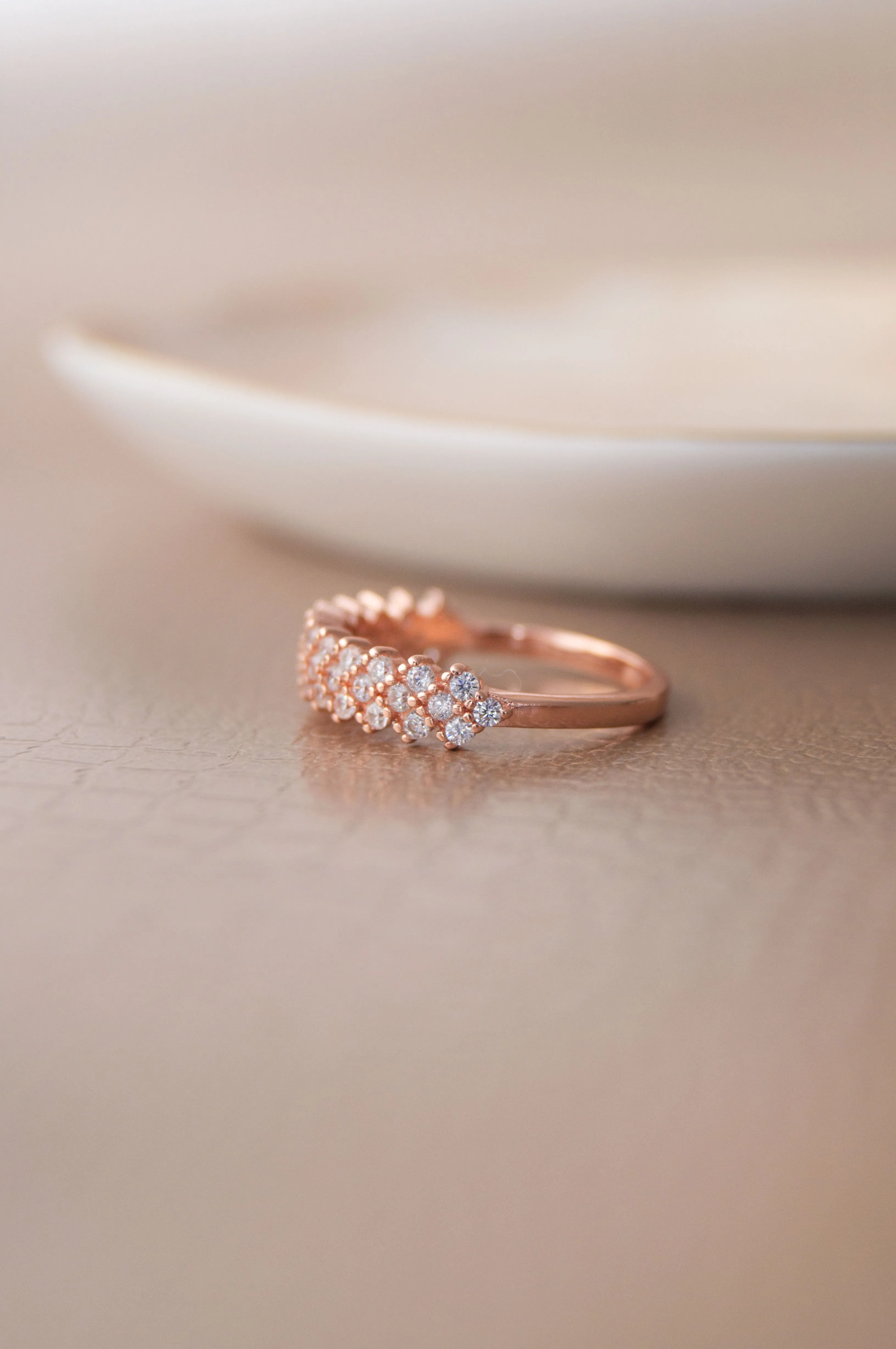 Tetris Game Rose Gold Plated Sterling Silver Ring