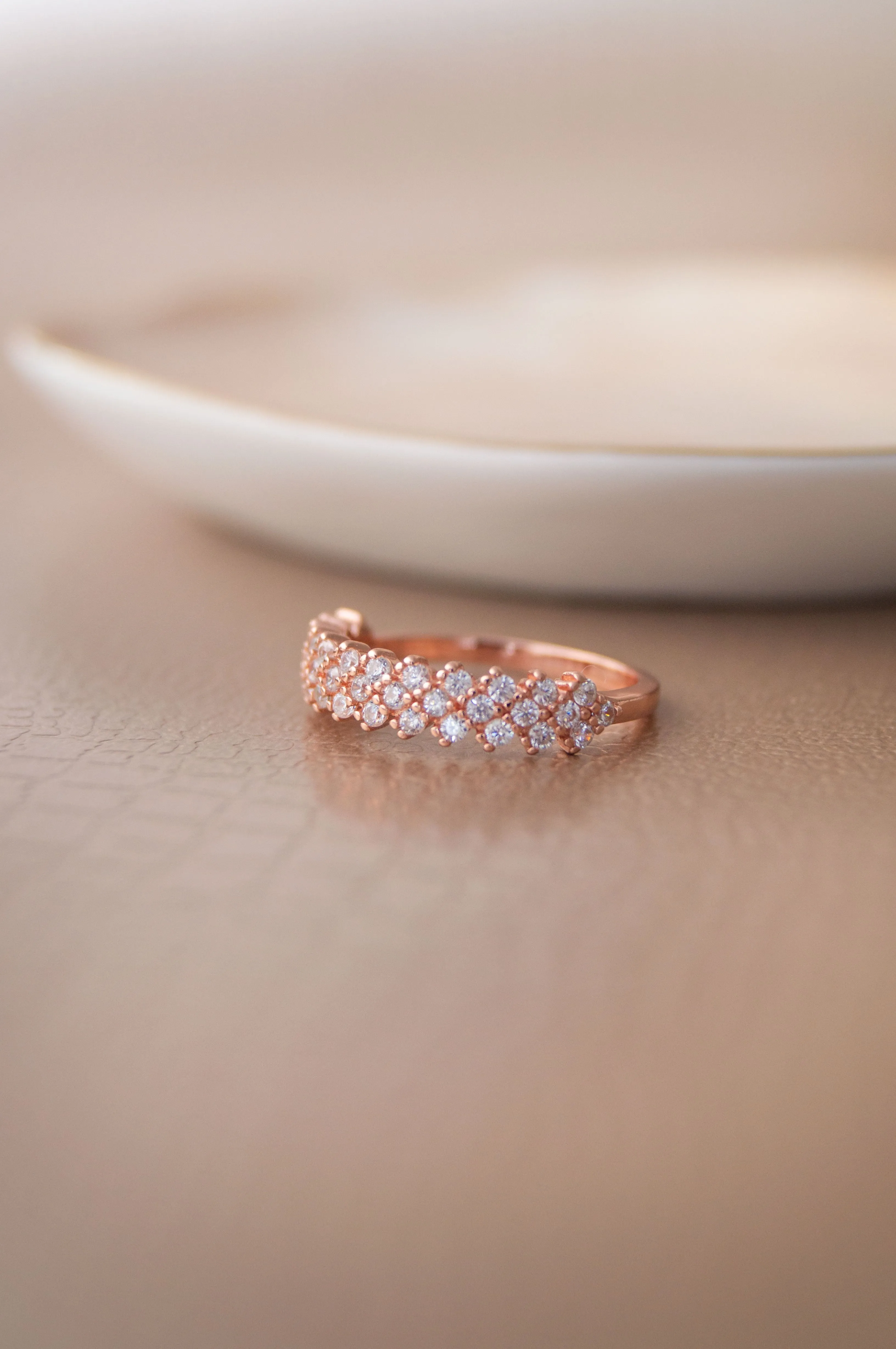 Tetris Game Rose Gold Plated Sterling Silver Ring