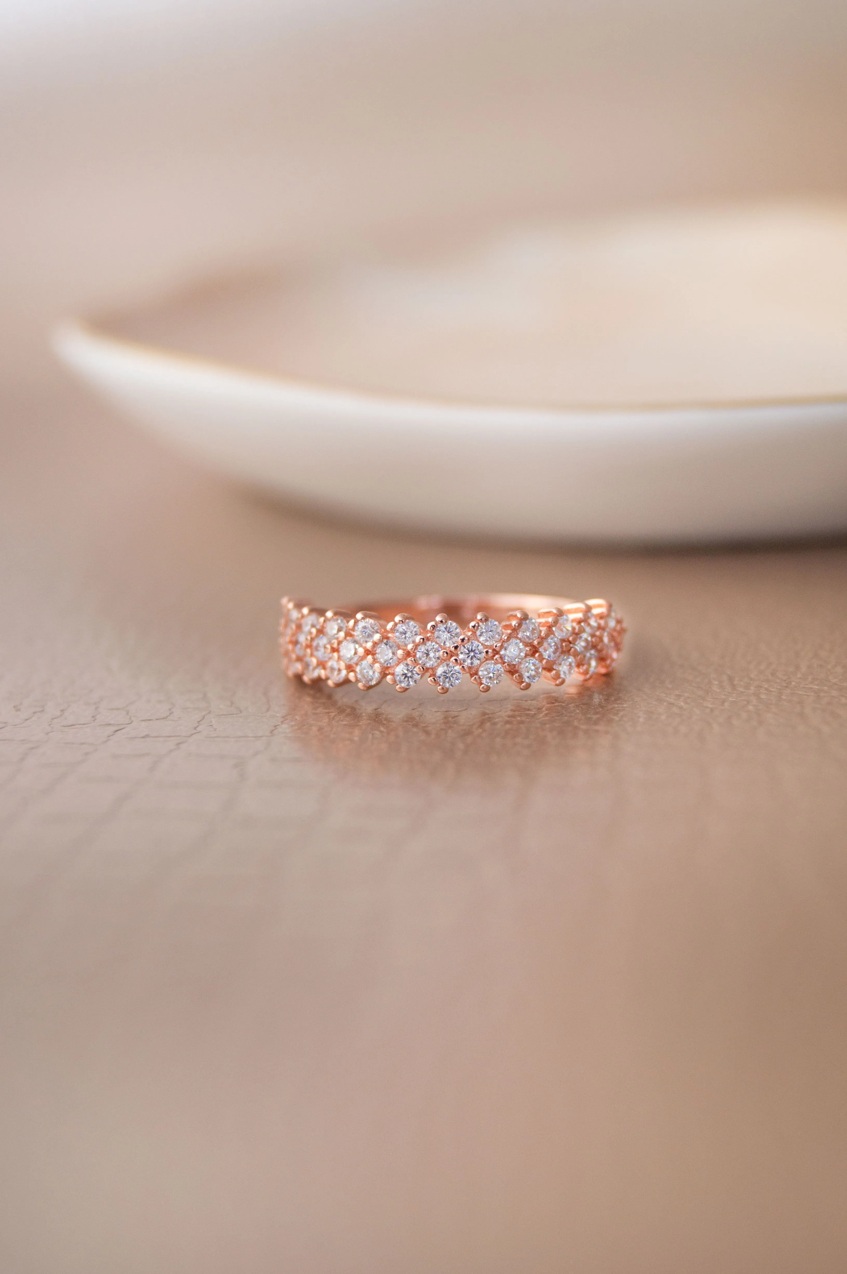 Tetris Game Rose Gold Plated Sterling Silver Ring