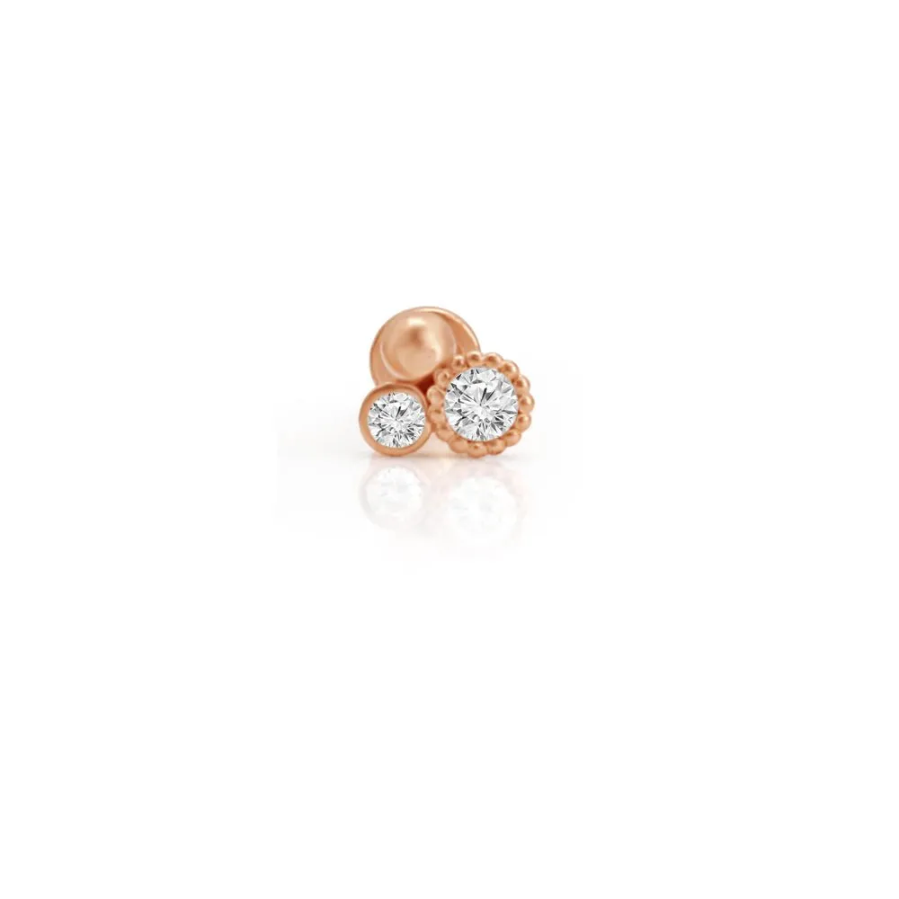 Triple Diamond Cluster Flat Back Stud