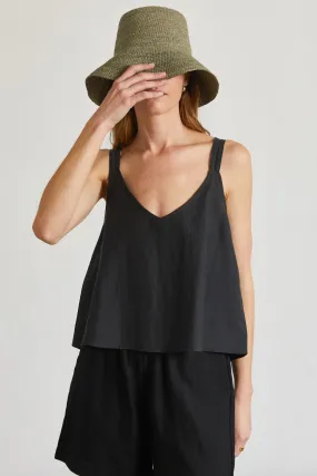 V Neck Linen Top