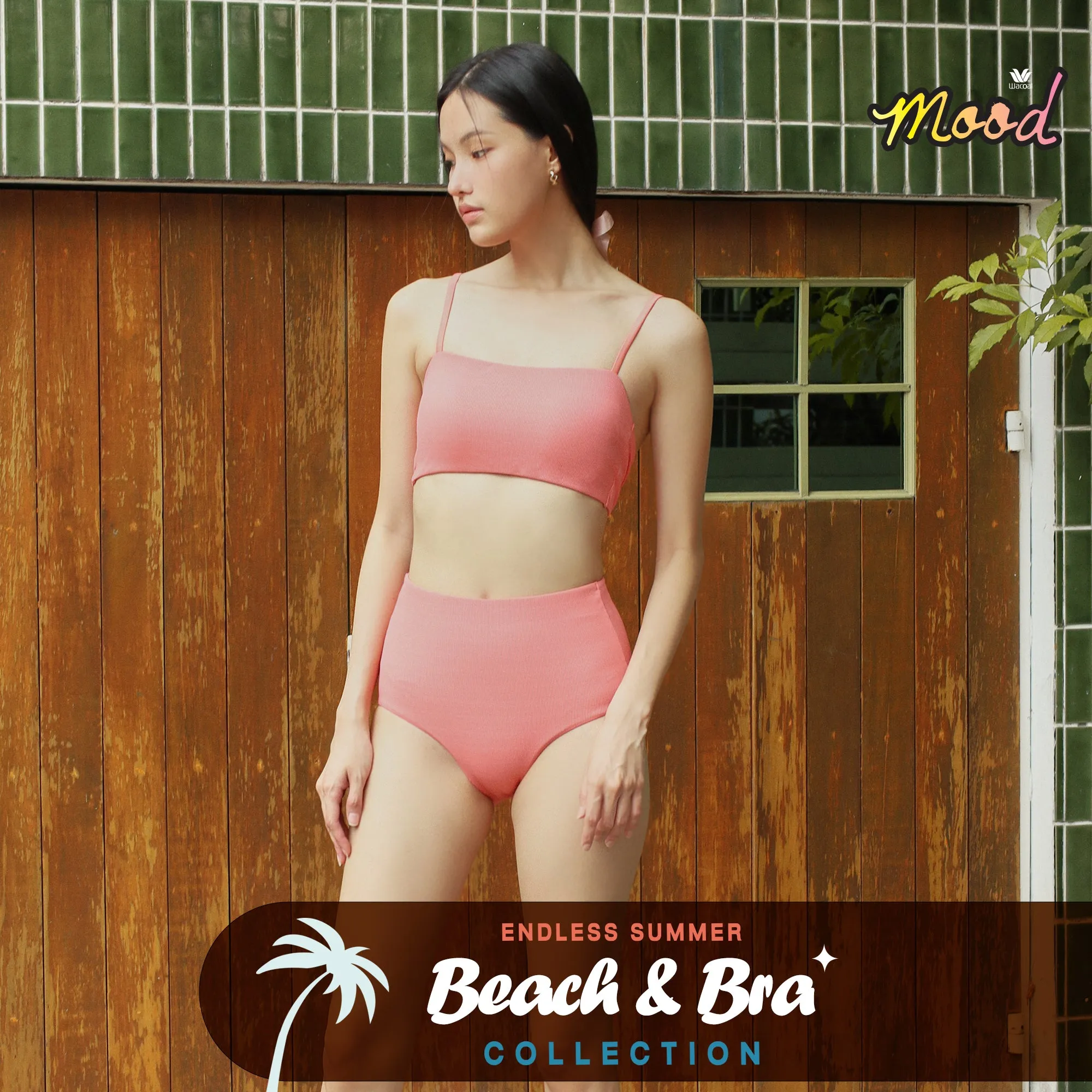 Wacoal Mood Set Beach & Bra เซ็ทชุดว่ายน้ำ (เสื้อและกางเกง) รุ่น MM1U01   MM6U01 สีส้ม (OP)