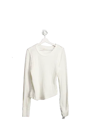 We The Free Cream Textured Long Sleeve Top UK XL