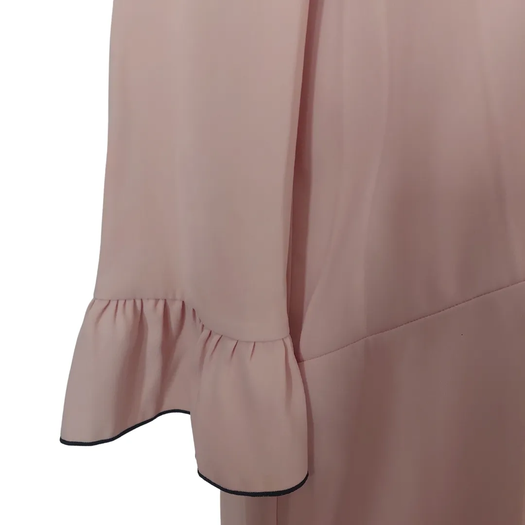 ZARA Light Pink Frill Flowy-sleeves Knee-length Dress | Brand new |