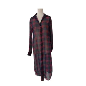 ZARA Navy & Red Sheer Checked Tunic | Like New |